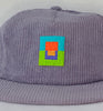 lilac cord flat brim hat - albers neon patch