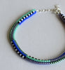 narrow stripes rope bracelet - blues