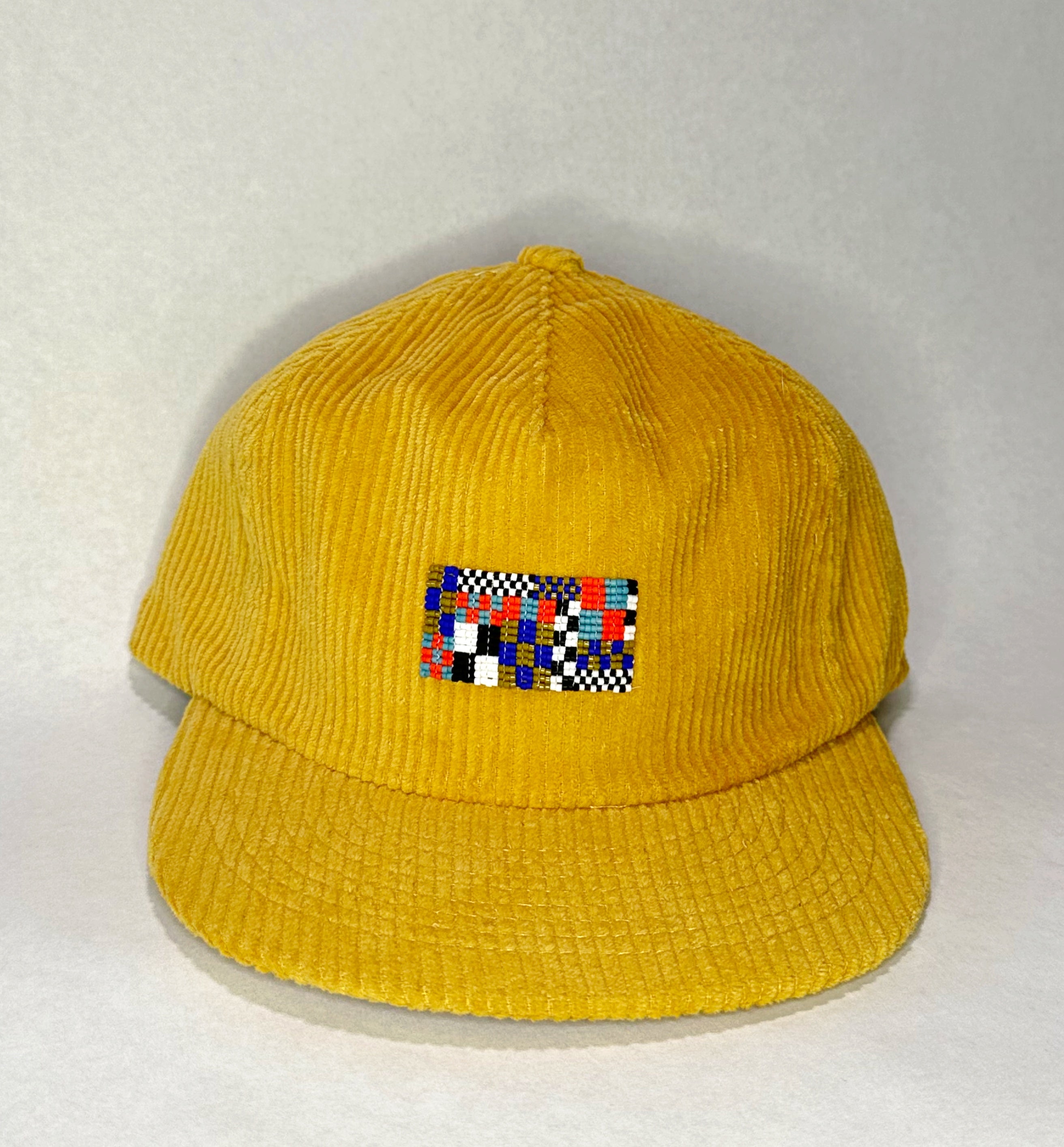 mustard cord flat brim hat - memphis patch – Cody Ferris