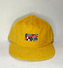 mustard cord flat brim hat - memphis patch