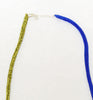narrow duo necklace - blue green picasso