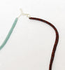 narrow duo necklace - seafoam and red picasso