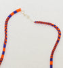 narrow patterns necklace - indigo and orange