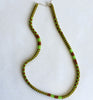 narrow patterns necklace - green and chocolate