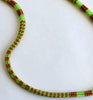 narrow patterns necklace - green and chocolate