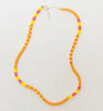 narrow patterns necklace - pink and yellow