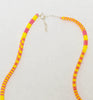 narrow patterns necklace - pink and yellow