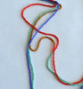 narrow rope strand blocks necklace - coral