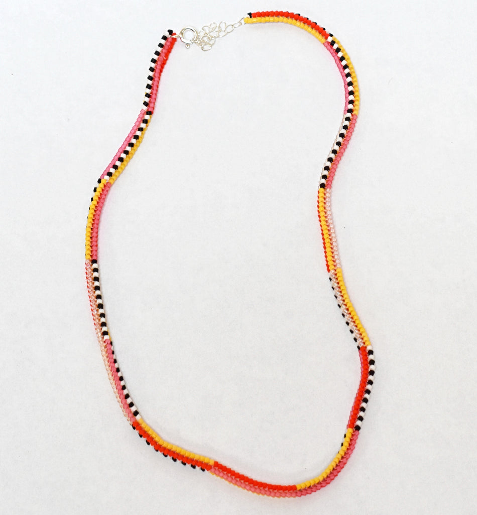 narrow stripes necklace - stone fruit