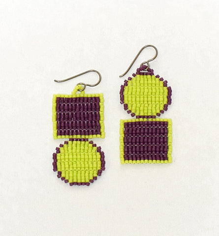 outline sausalito earrings - lime grape