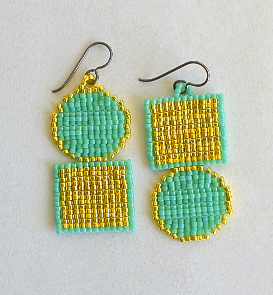 outline sausalito earrings - yellow aqua