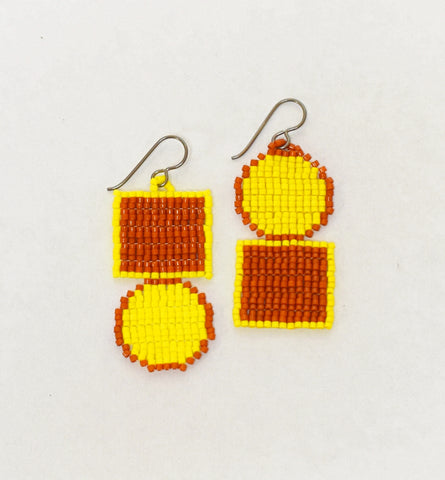 outline sausalito earrings - yellow brown