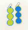 outline ellipsis earrings - blue green