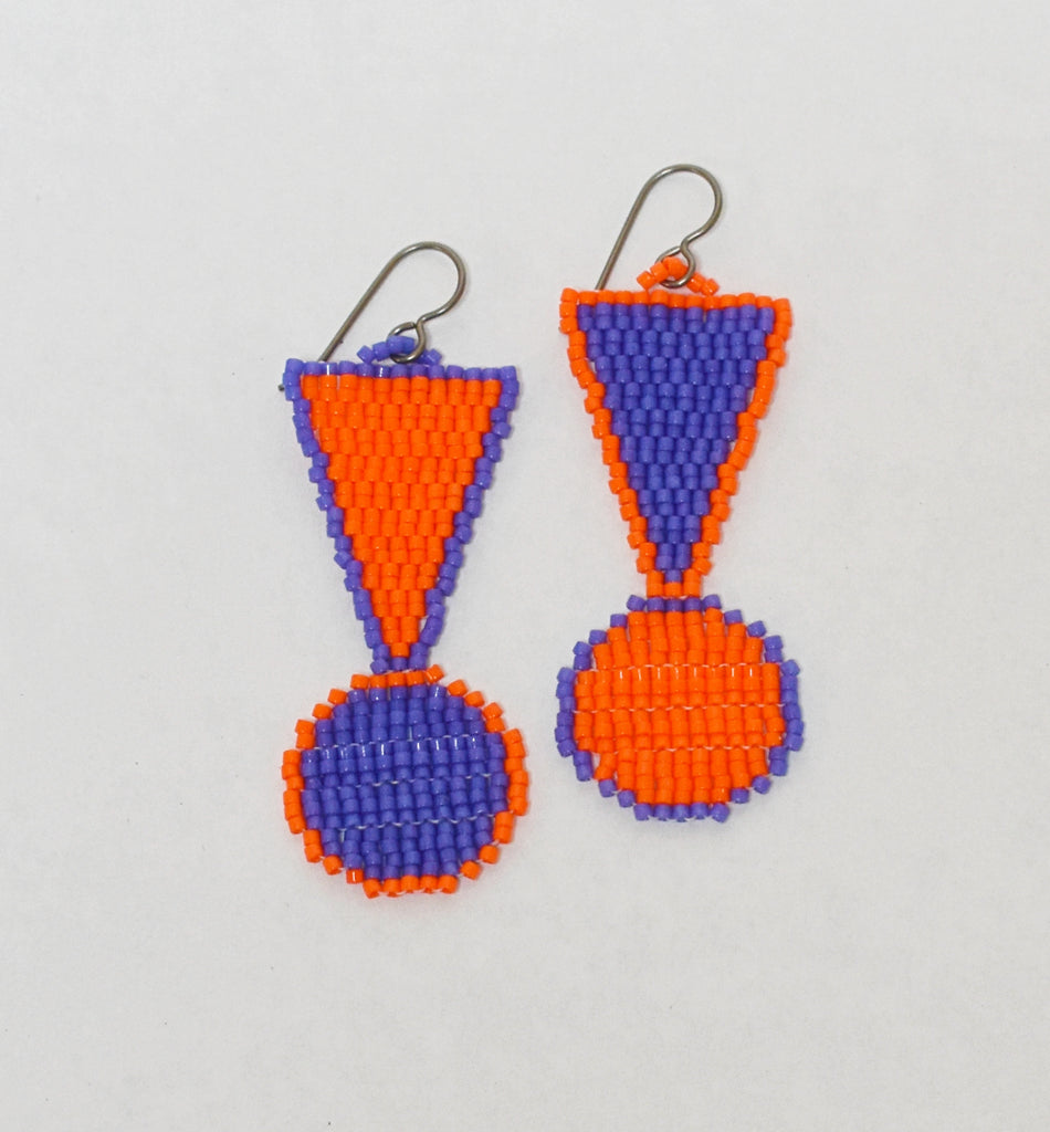 outline tiburon earrings - orange purple