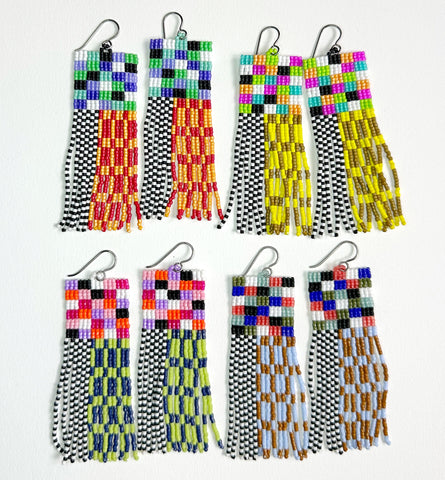 Patchwork Fringe Earrings - all colors