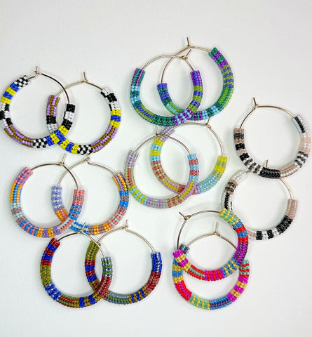 patchwork pattern hoops (all colors)