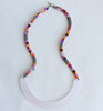 patterned semi rope necklace - soft pink