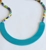 patterned semi rope necklace - turquoise