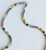 patterned semi rope necklace - turquoise