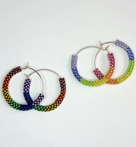 rainbow check hoops (all colors)