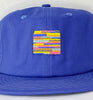 royal blue flat brim hat - stripes patch