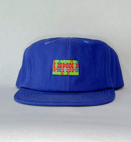 royal blue flat brim hat - weave patch