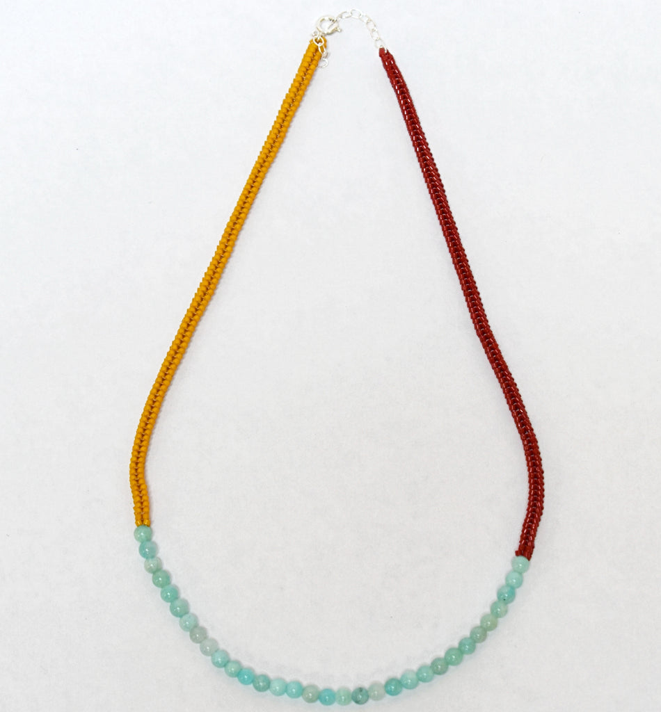 stone beads necklace - amazonite