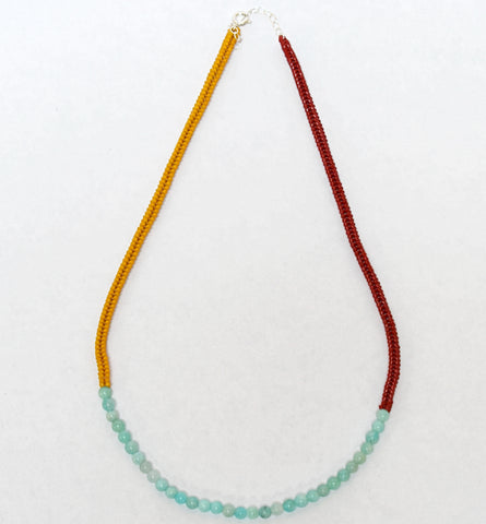 stone beads necklace - amazonite
