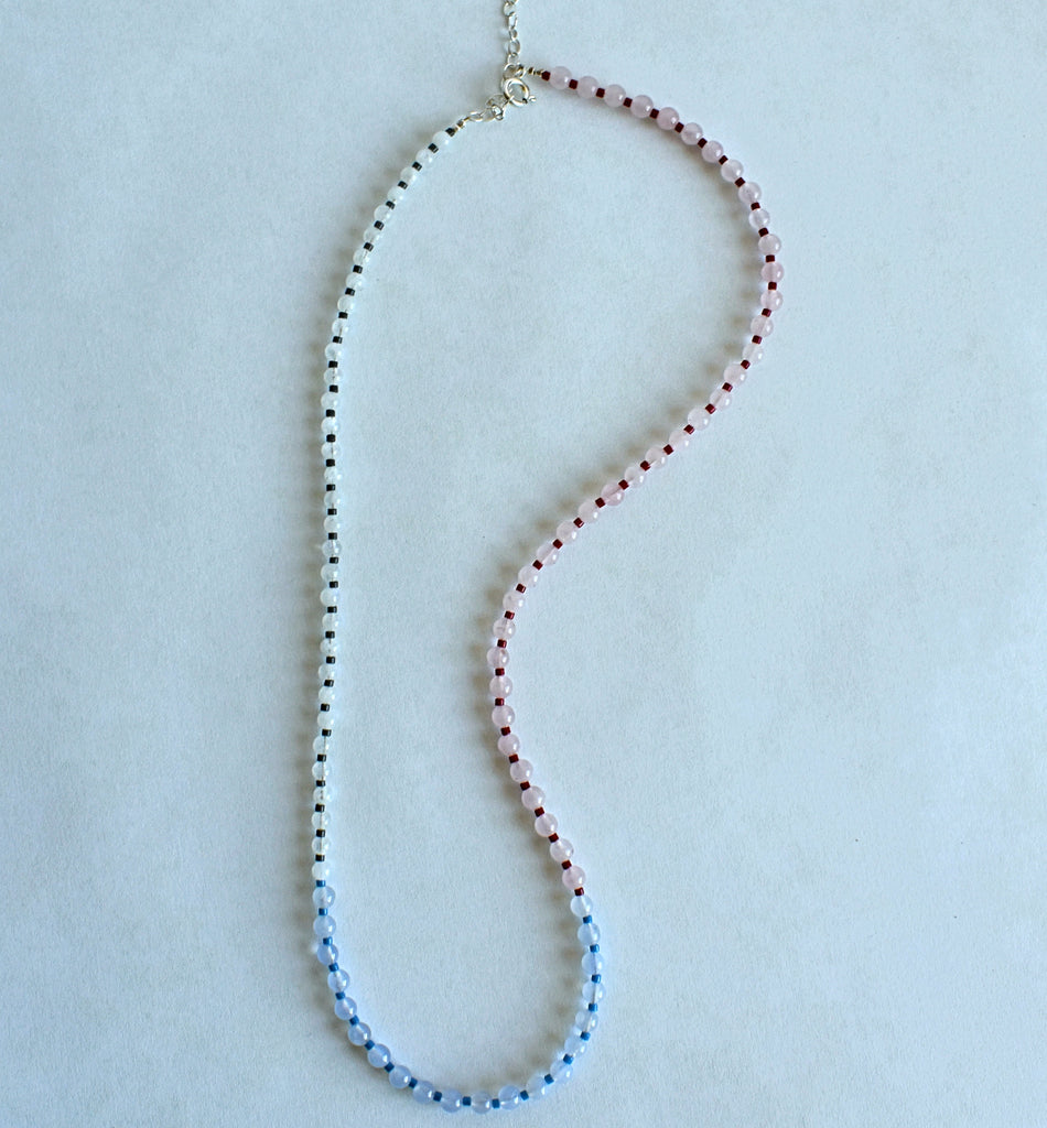colorblock stone necklace - soft primary