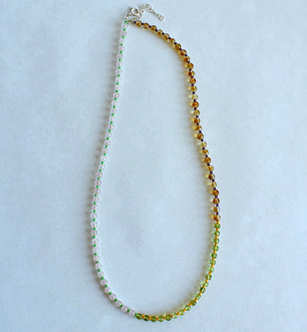 colorblock stone necklace - yellows