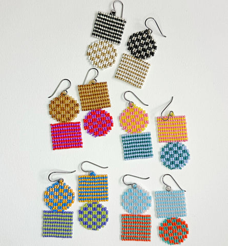 Stripe Check Sausalito Earrings - all colors