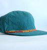 teal cord hat - warm checkers