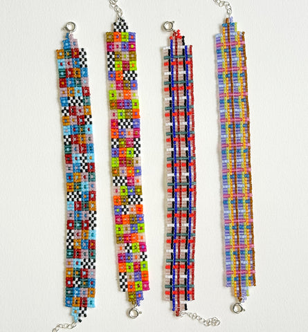 wide bracelets - squares and plaids
