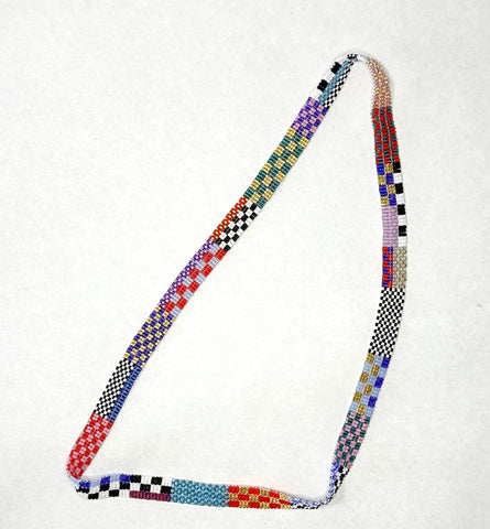 wide ribbon necklace - checkers