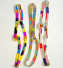 wide ribbon necklaces - colorblocks and stripes