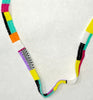 wide ribbon necklace - colorblock and check