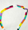 wide ribbon necklace - colorblock and check