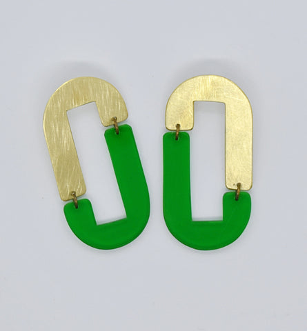 Anza Earrings - Green Transparent