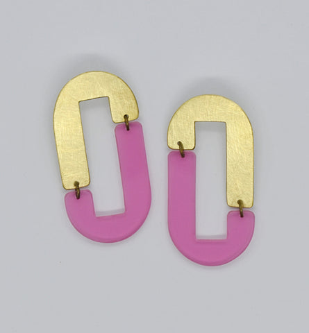 Anza Earrings - Pink Transparent
