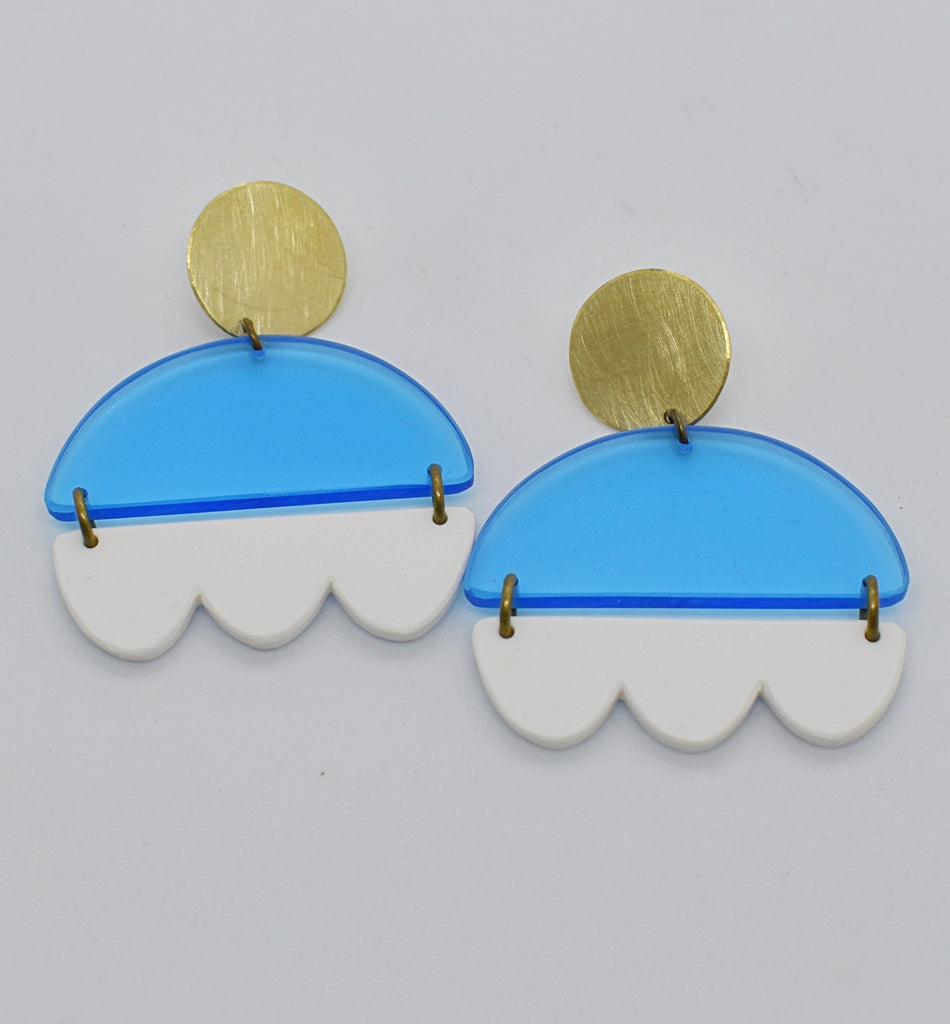 Marshall Earrings - Blue and White