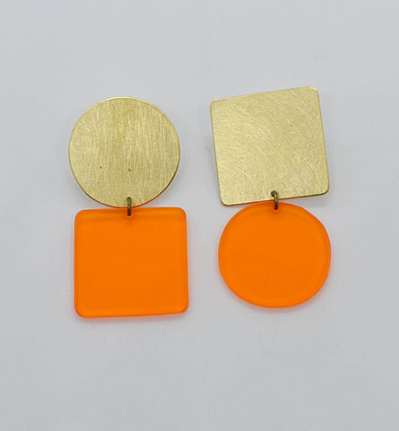 Sausalito Earrings - Orange Transparent