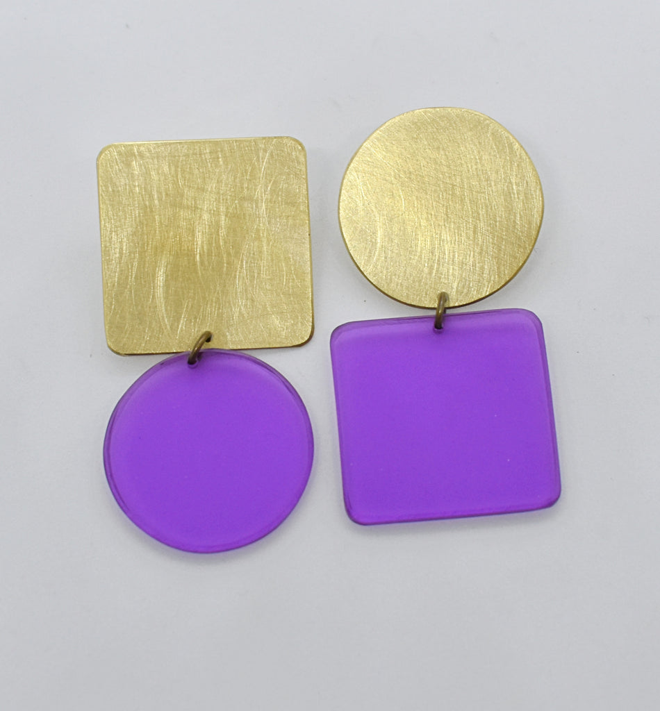 Sausalito Earrings - Purple Transparent *