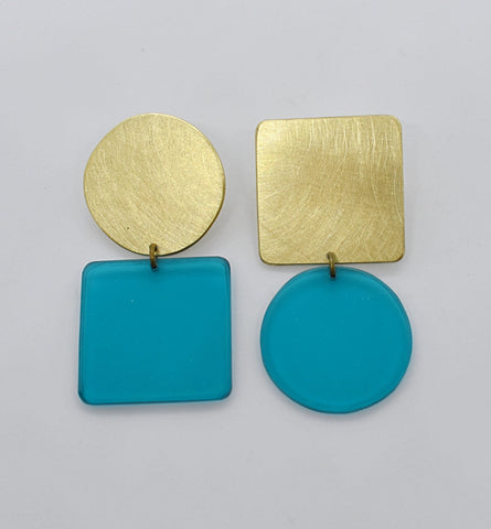 Sausalito Earrings - Turquoise Transparent