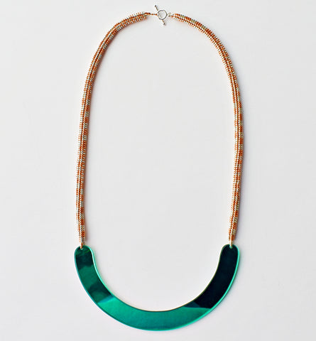 semi rope necklace - green