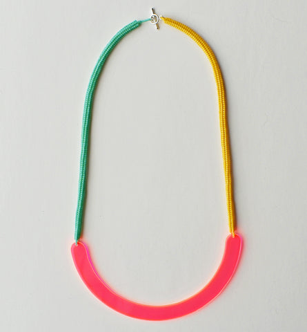 semi rope necklace - neon pink
