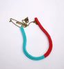 Gummy worm necklace - turquoise and red