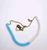 Gummy worm necklace - white and blue