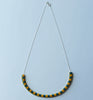 checkerboard chain necklace - orange, teal