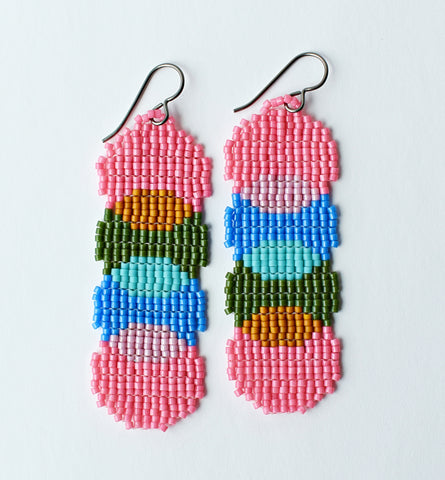 color connect earrings - pink