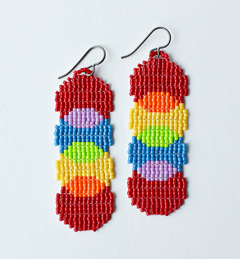 color connect earrings - red